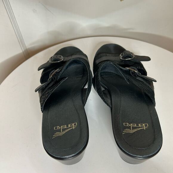 Dansko Jessie black leather slide on sandals. Size EU 38/ 7.5 - Picture 3 of 5